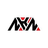 création de logo de lettre triangle nkn avec forme de triangle. monogramme de conception de logo triangle nkn. modèle de logo vectoriel triangle nkn avec couleur rouge. logo triangulaire nkn logo simple, élégant et luxueux. nkn