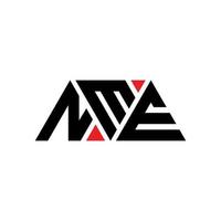 création de logo de lettre triangle nme avec forme de triangle. monogramme de conception de logo triangle nme. modèle de logo vectoriel triangle nme avec couleur rouge. logo triangulaire nme logo simple, élégant et luxueux. nme