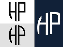 lettres initiales créatives ensemble de conceptions de logo hp. vecteur