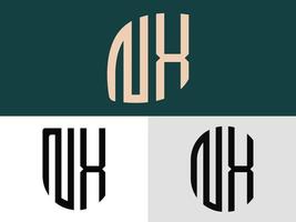 ensemble de conceptions de logo nx lettres initiales créatives. vecteur
