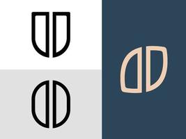 ensemble créatif de conceptions de logo de lettres initiales dd. vecteur