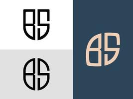 ensemble de conceptions de logo bs de lettres initiales créatives. vecteur