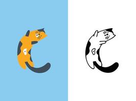 dessins de logo de lettre c de chats mignons. vecteur