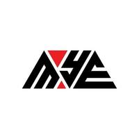 création de logo de lettre triangle mye avec forme de triangle. monogramme de conception de logo triangle mye. modèle de logo vectoriel mye triangle avec couleur rouge. mye logo triangulaire logo simple, élégant et luxueux. moi