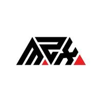 création de logo de lettre triangle mzx avec forme de triangle. monogramme de conception de logo triangle mzx. modèle de logo vectoriel triangle mzx avec couleur rouge. logo triangulaire mzx logo simple, élégant et luxueux. mzx