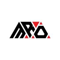 création de logo de lettre triangle mro avec forme de triangle. monogramme de conception de logo triangle mro. modèle de logo vectoriel triangle mro avec couleur rouge. logo triangulaire mro logo simple, élégant et luxueux. mro