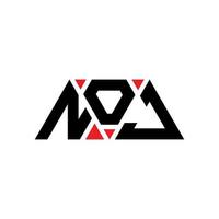 création de logo de lettre triangle noj avec forme de triangle. monogramme de conception de logo triangle noj. modèle de logo vectoriel triangle noj avec couleur rouge. noj logo triangulaire logo simple, élégant et luxueux. non