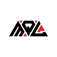 création de logo de lettre triangle mql avec forme de triangle. monogramme de conception de logo triangle mql. modèle de logo vectoriel triangle mql avec couleur rouge. logo triangulaire mql logo simple, élégant et luxueux. mql