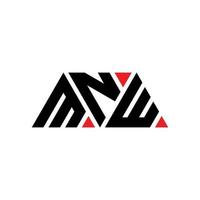 création de logo de lettre triangle mnw avec forme de triangle. monogramme de conception de logo triangle mnw. modèle de logo vectoriel triangle mnw avec couleur rouge. logo triangulaire mnw logo simple, élégant et luxueux. mnw