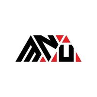 création de logo de lettre triangle mnu avec forme de triangle. monogramme de conception de logo triangle mnu. modèle de logo vectoriel triangle mnu avec couleur rouge. logo triangulaire mnu logo simple, élégant et luxueux. mnu