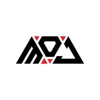 création de logo de lettre triangle moj avec forme de triangle. monogramme de conception de logo triangle moj. modèle de logo vectoriel triangle moj avec couleur rouge. logo triangulaire moj logo simple, élégant et luxueux. moj