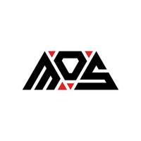 création de logo de lettre triangle mos avec forme de triangle. monogramme de conception de logo triangle mos. modèle de logo vectoriel triangle mos avec couleur rouge. logo triangulaire mos logo simple, élégant et luxueux. mois