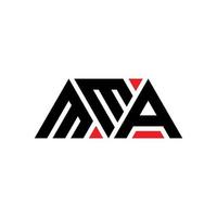 création de logo de lettre triangle mma avec forme de triangle. monogramme de conception de logo triangle mma. modèle de logo vectoriel triangle mma avec couleur rouge. mma logo triangulaire logo simple, élégant et luxueux. mma