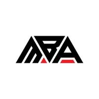 création de logo de lettre triangle mba avec forme de triangle. monogramme de conception de logo triangle mba. modèle de logo vectoriel triangle mba avec couleur rouge. logo triangulaire mba logo simple, élégant et luxueux. MBA