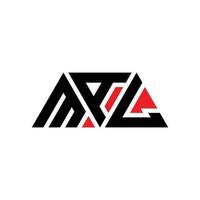 création de logo de lettre mal triangle avec forme de triangle. monogramme de conception de logo mal triangle. modèle de logo vectoriel mal triangle avec couleur rouge. mal logo triangulaire logo simple, élégant et luxueux. mal