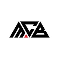 création de logo de lettre triangle mcb avec forme de triangle. monogramme de conception de logo triangle mcb. modèle de logo vectoriel triangle mcb avec couleur rouge. logo triangulaire mcb logo simple, élégant et luxueux. mcb