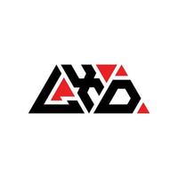 création de logo de lettre triangle lxd avec forme de triangle. monogramme de conception de logo triangle lxd. modèle de logo vectoriel triangle lxd avec couleur rouge. logo triangulaire lxd logo simple, élégant et luxueux. lxd