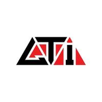 création de logo de lettre triangle lti avec forme de triangle. monogramme de conception de logo triangle lti. modèle de logo vectoriel triangle lti avec couleur rouge. lti logo triangulaire logo simple, élégant et luxueux. lti