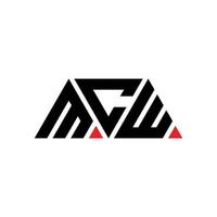 création de logo de lettre triangle mcw avec forme de triangle. monogramme de conception de logo triangle mcw. modèle de logo vectoriel triangle mcw avec couleur rouge. logo triangulaire mcw logo simple, élégant et luxueux. MCW