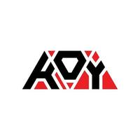 création de logo de lettre triangle koy avec forme de triangle. monogramme de conception de logo triangle koy. modèle de logo vectoriel triangle koy avec couleur rouge. logo triangulaire koy logo simple, élégant et luxueux. koy