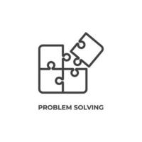 Le signe vectoriel du symbole de résolution de problèmes est isolé sur un fond blanc. couleur de l'icône modifiable.