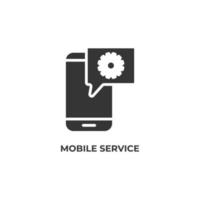 Le signe vectoriel du symbole de service mobile est isolé sur un fond blanc. couleur de l'icône modifiable.