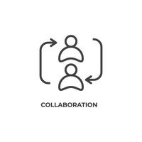 Le signe vectoriel du symbole de collaboration est isolé sur un fond blanc. couleur de l'icône modifiable.