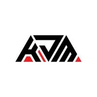 création de logo de lettre kjm triangle avec forme de triangle. monogramme de conception de logo triangle kjm. modèle de logo vectoriel triangle kjm avec couleur rouge. logo triangulaire kjm logo simple, élégant et luxueux. kjm