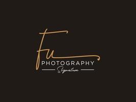 lettre fu signature logo template vecteur