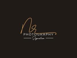 lettre nr signature logo template vecteur