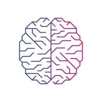 icône de cerveau d'intelligence artificielle. concept de transfert de données électroniques numériques. illustration vectorielle vecteur