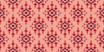 rose rouge abstrait ethnique. motif géométrique harmonieux en broderie tribale folklorique, impression d'ornement d'art géométrique aztèque. conception pour tapis, papier peint, vêtements, emballage, tissu, couverture. vecteur