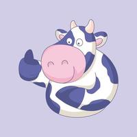 illustration vectorielle de dessin animé mignon vache vecteur