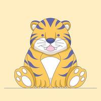 illustration vectorielle de tigre mignon dessin animé logo vecteur