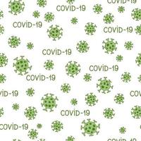 modèle sans couture d'épidémie de virus. toile de fond avec illustration du nouveau fond de coronavirus 2019-ncov. conception médicale covid-19 ornementale. texture de carreaux de bactérie abstraite. vecteur
