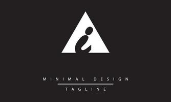 vecteur de conception de logo minimal ia ou ai