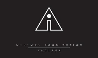 vecteur de conception de logo minimal ia ou ai