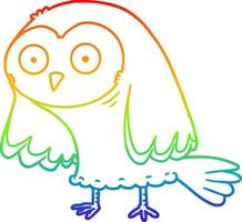 arc en ciel gradient ligne dessin dessin animé hibou vecteur