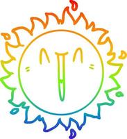 arc en ciel dégradé ligne dessin heureux dessin animé soleil vecteur