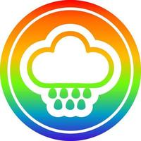 nuage de pluie circulaire dans le spectre arc-en-ciel vecteur