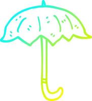 parapluie ouvert de dessin animé de dessin de ligne de gradient froid vecteur