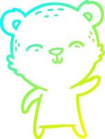 ligne de gradient froid dessin ours de dessin animé heureux vecteur
