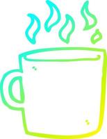 ligne de gradient froid dessin dessin animé tasse de café chaud vecteur