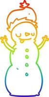 arc en ciel gradient ligne dessin dessin animé noël bonhomme de neige vecteur