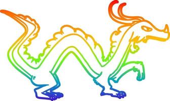 arc en ciel gradient ligne dessin dessin animé dragon vecteur