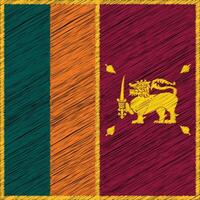 fête de l'indépendance du sri lanka 4 février, conception de drapeau carré vecteur