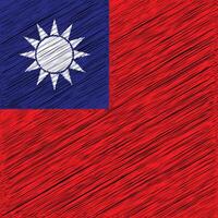 fête nationale de taïwan 10 octobre, conception de drapeau carré vecteur