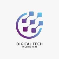 création de logo de technologie numérique vecteur