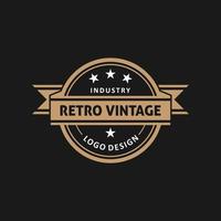 création de logo vintage rétro cercle vecteur