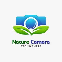 création de logo de caméra nature vecteur